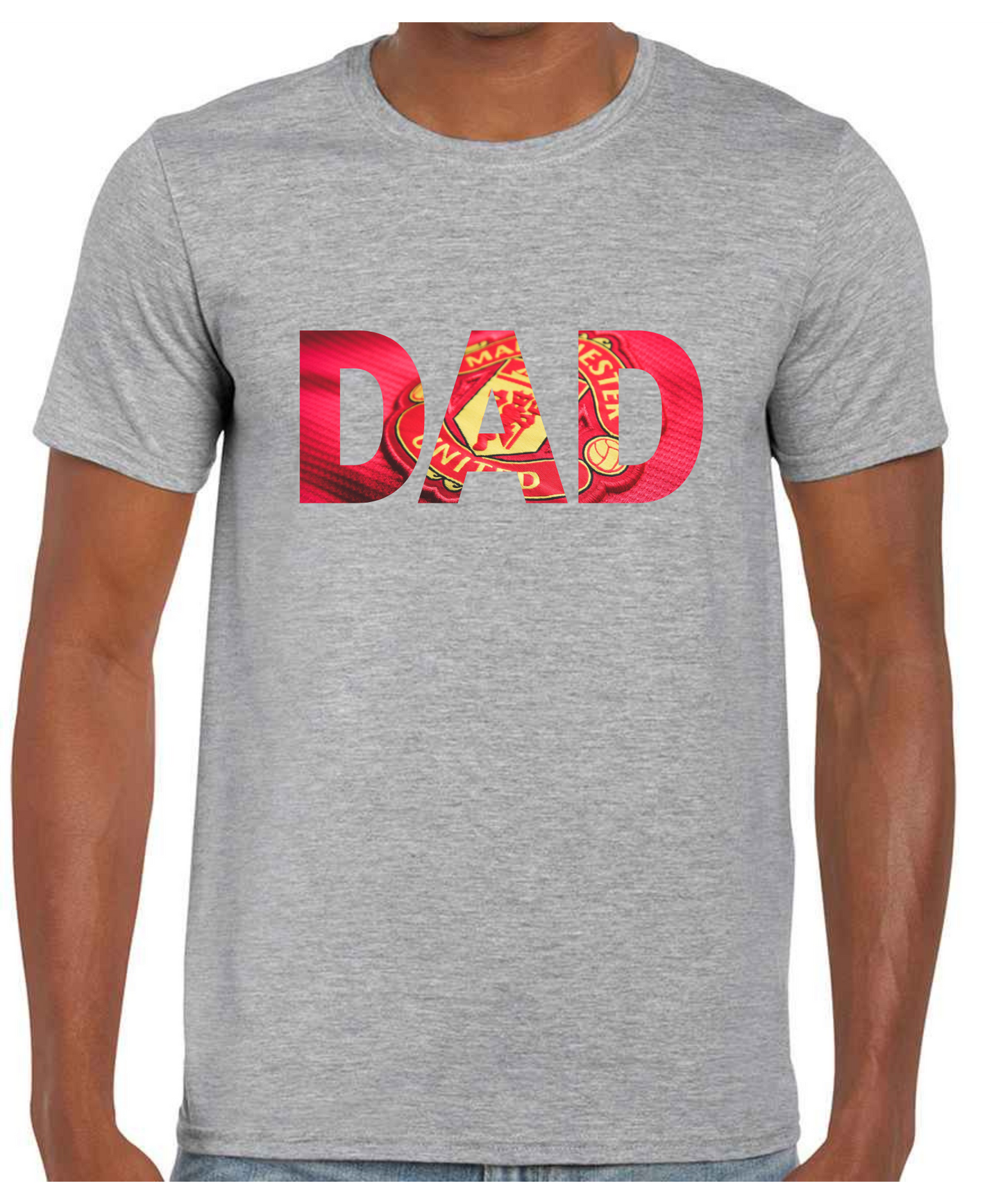 Man United - Dad T Shirt (White/Black/Grey)