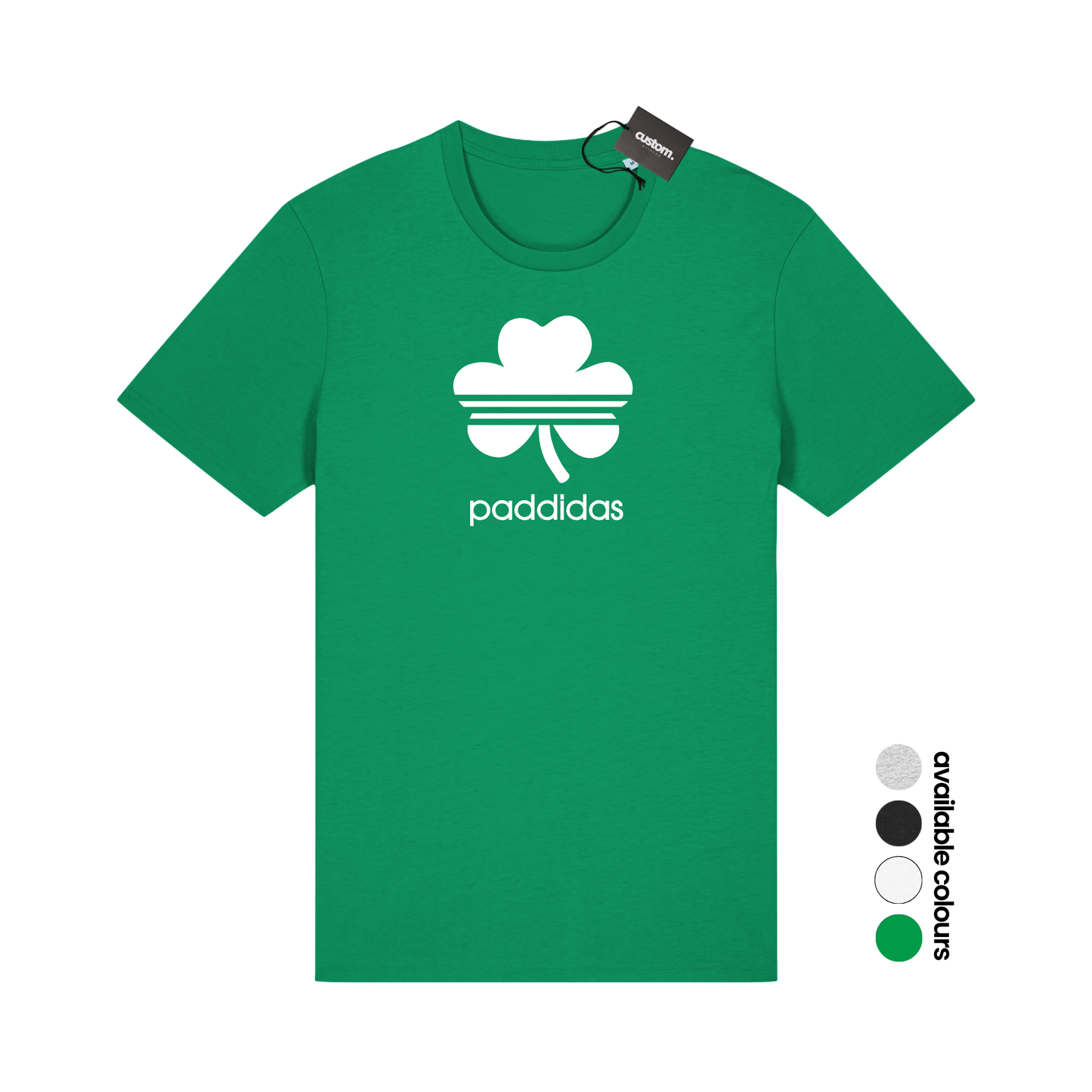 St Patrick's Day Funny "Paddidas" Irish Paddys Day Fancy Dress T-Shirt - Adults