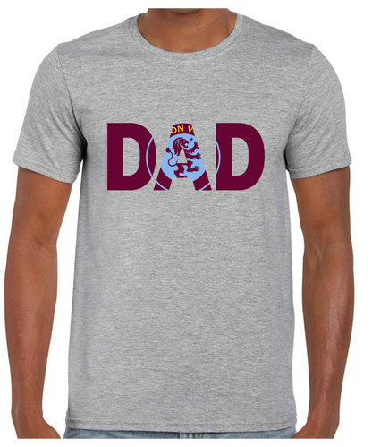 Aston Villa - Dad T Shirt (White/Black/Grey)