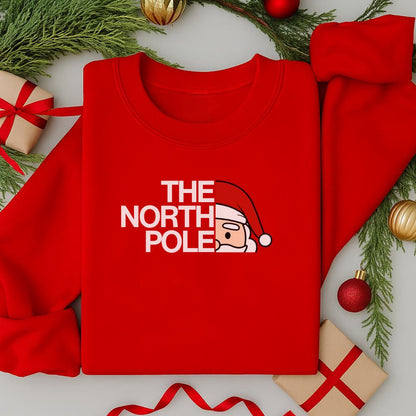 The North Pole Adult Christmas Jumper | Funny Festive Sweatshirt | Xmas Sweater Gift for Men & Women