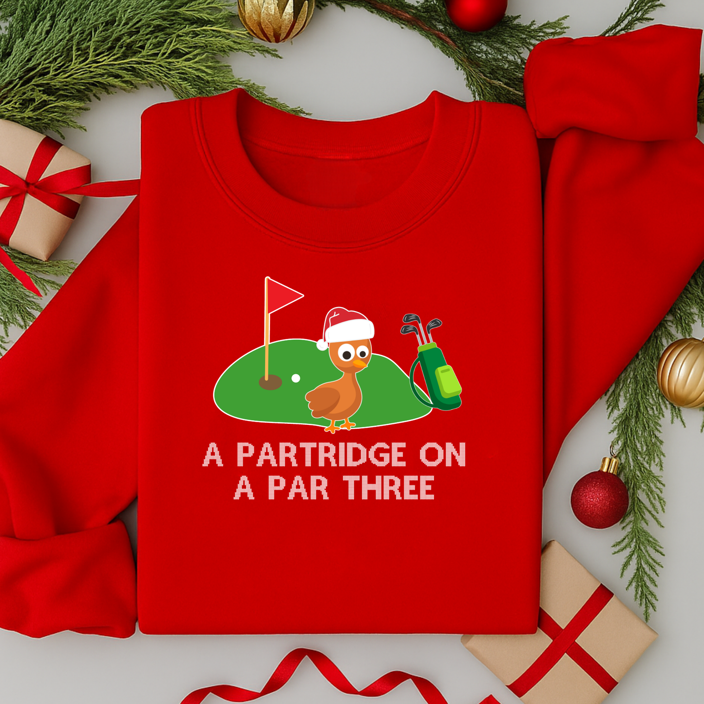 Funny Golf Adult Christmas Jumper | Funny Festive Sweatshirt | Xmas Sweater Gift for Men & Women