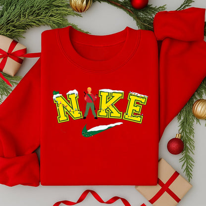 Kids Nike Inspired Home Alone Christmas Jumper | Funny Festive Sweatshirt | Unisex | Xmas Sweater Gift