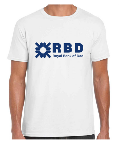 Royal Bank Of Dad T Shirt (White/Black/Grey)