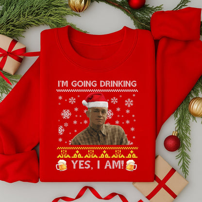 Adult Ed Gein Christmas Jumper | Funny Drinking Festive Sweatshirt | Xmas Sweater Gift for Men & Women