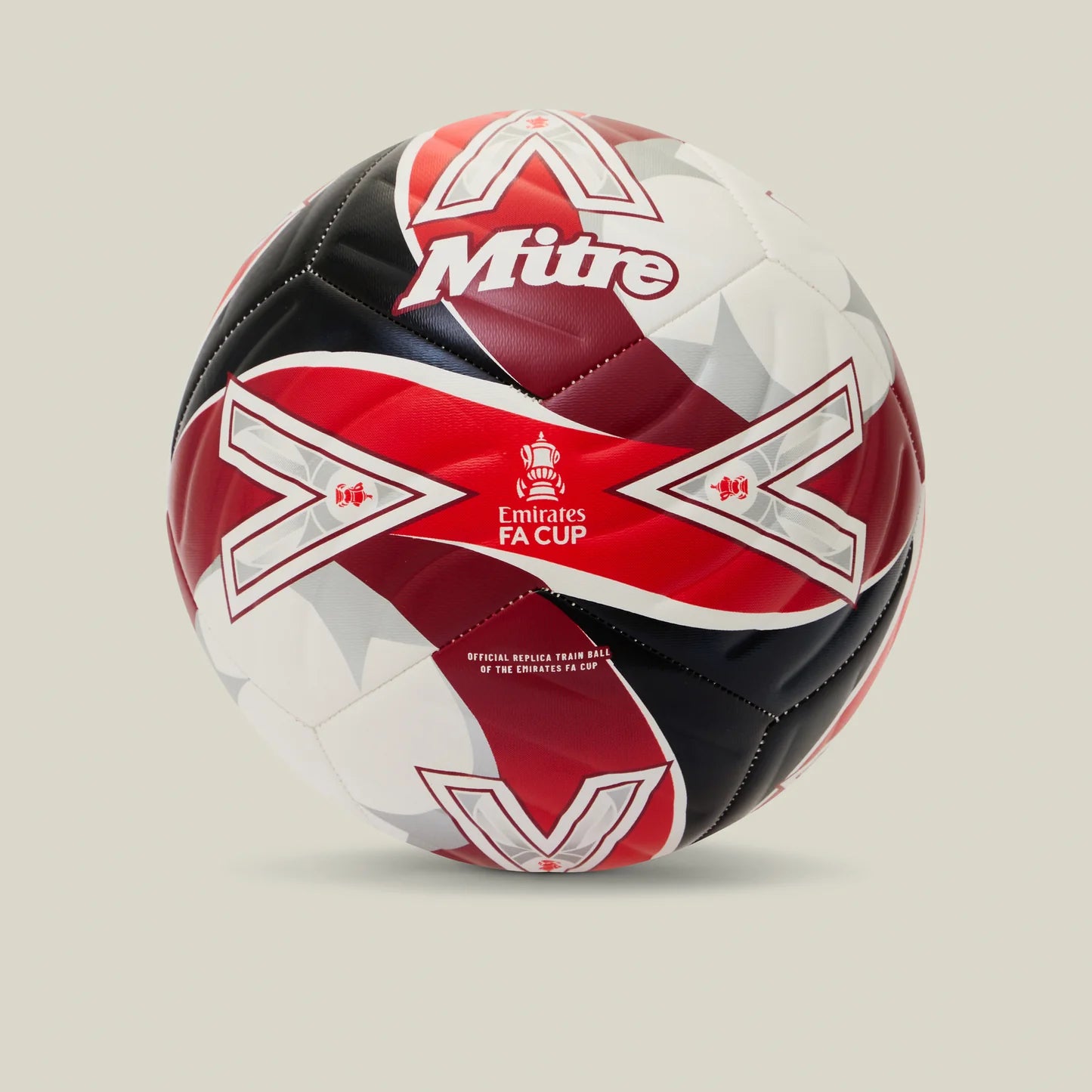 Mitre Emirates FA Cup Training Football White/Red/Black - Size 5