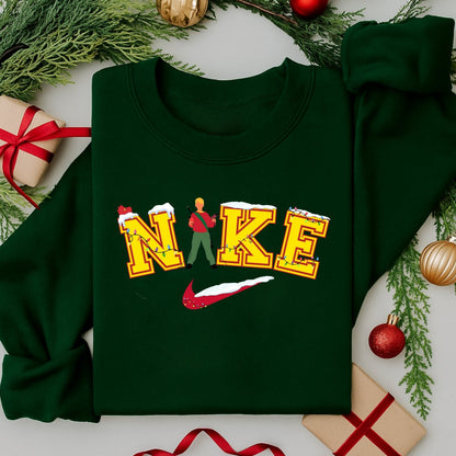 Kids Nike Inspired Home Alone Christmas Jumper | Funny Festive Sweatshirt | Unisex | Xmas Sweater Gift