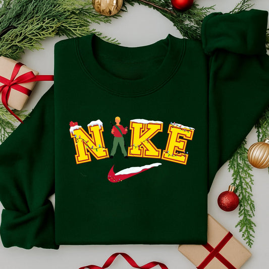 Kids Nike Inspired Home Alone Christmas Jumper | Funny Festive Sweatshirt | Unisex | Xmas Sweater Gift