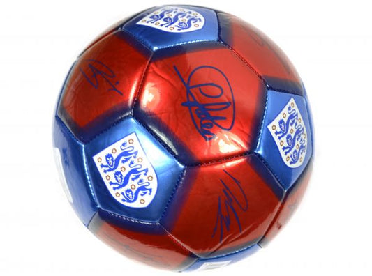 England (Come On England) Metalic Red Blue Signature Ball Size 5