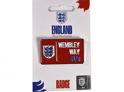 England Crest Wembley Way Street Sign Pin Badge