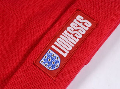 England Lionesses Knitted Turn Up Beanie Hat Red