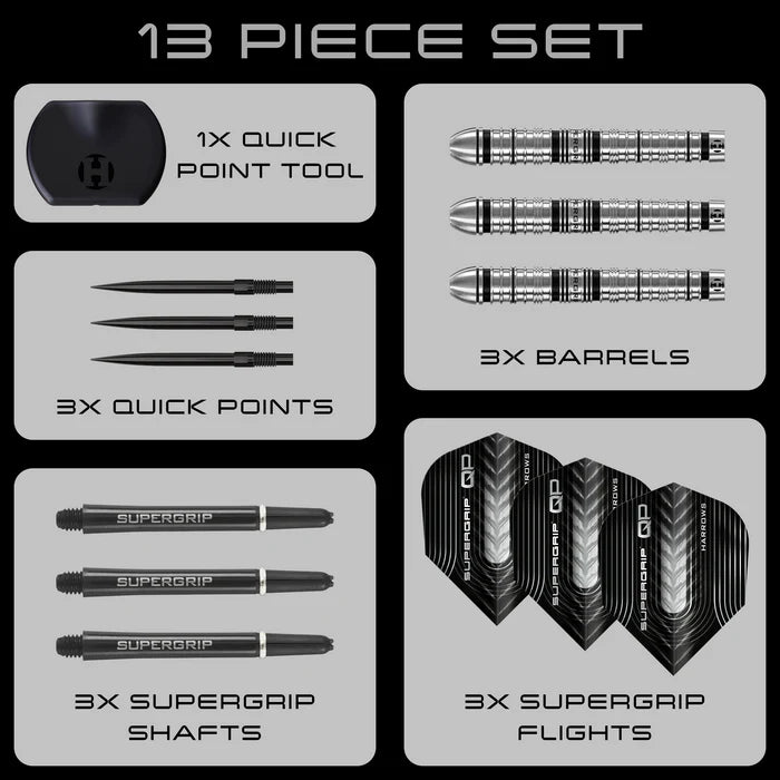 Harrows Supergrip QP Tapered 90% Quick Point Darts Set