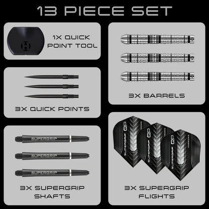 Harrows Supergrip QP Tapered 90% Quick Point Darts Set