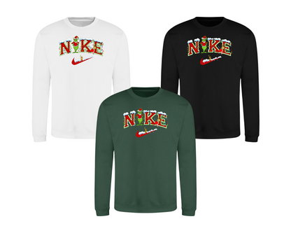 Nike Inspired Grinch Christmas Jumper - Adults