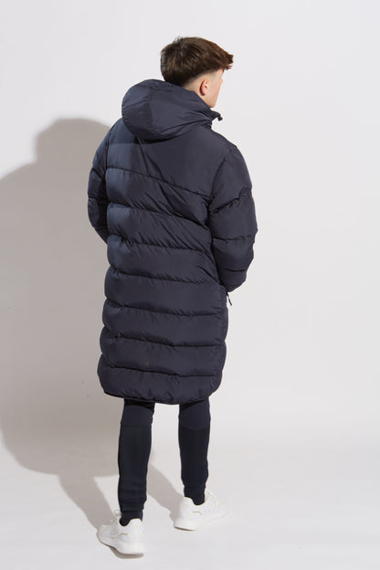 Sports Winter Thermal Chevron Long Puffer Jacket - Black or Navy