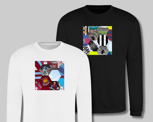 Classic Collage Design Football Sweatshirts - Adults