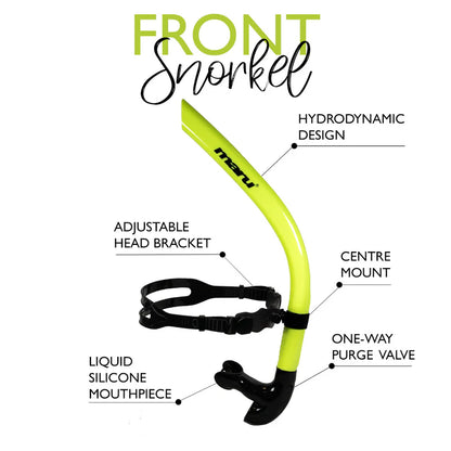 Maru Swimming Lime Front Centre Line Snorkel