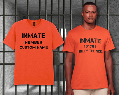 Custom Printed Prison Inmate T-Shirt – Personalise Your Lock-Up Look