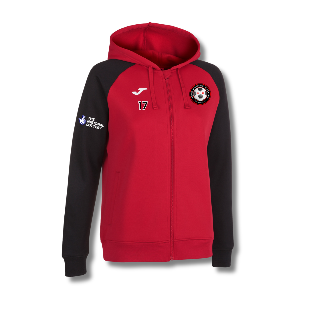 Arun Walking Womens FC Joma Academy IV Full Zip Hoodie - Red / Black