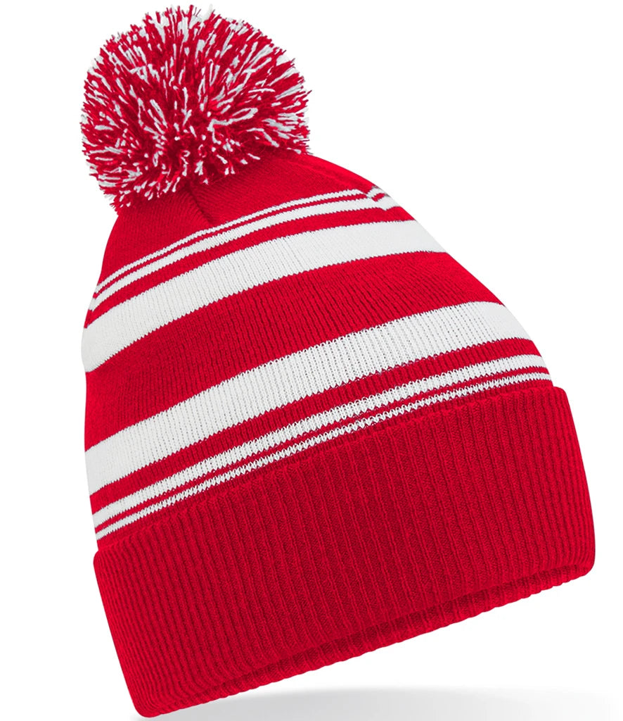 Striped Teamwear Supporter Beanie Winter Hat
