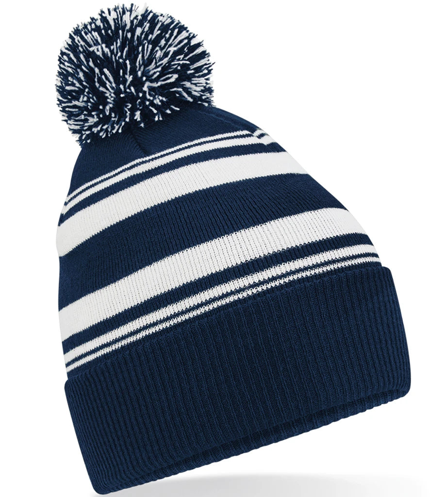 Striped Teamwear Supporter Beanie Winter Hat