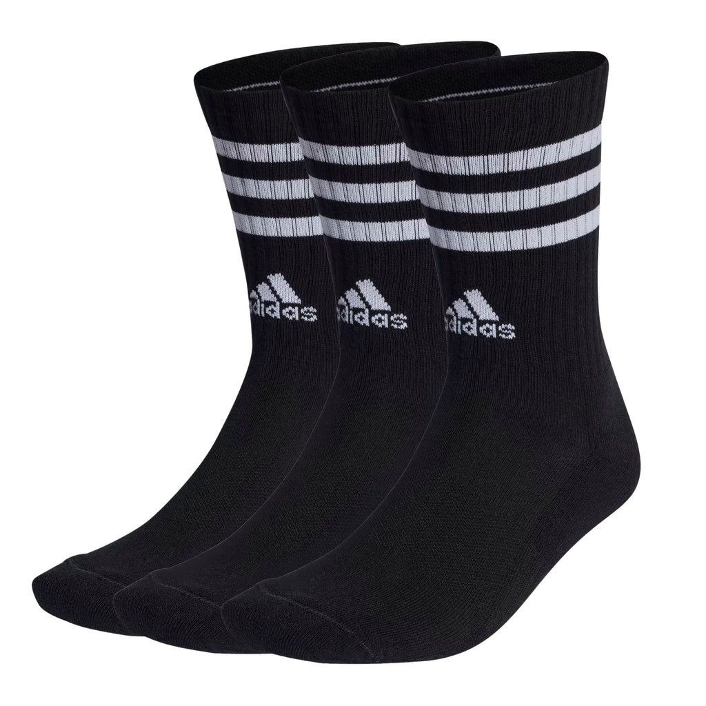 Adidas 3 Stripe Cushioned Crew Socks Adult (3 Pairs)