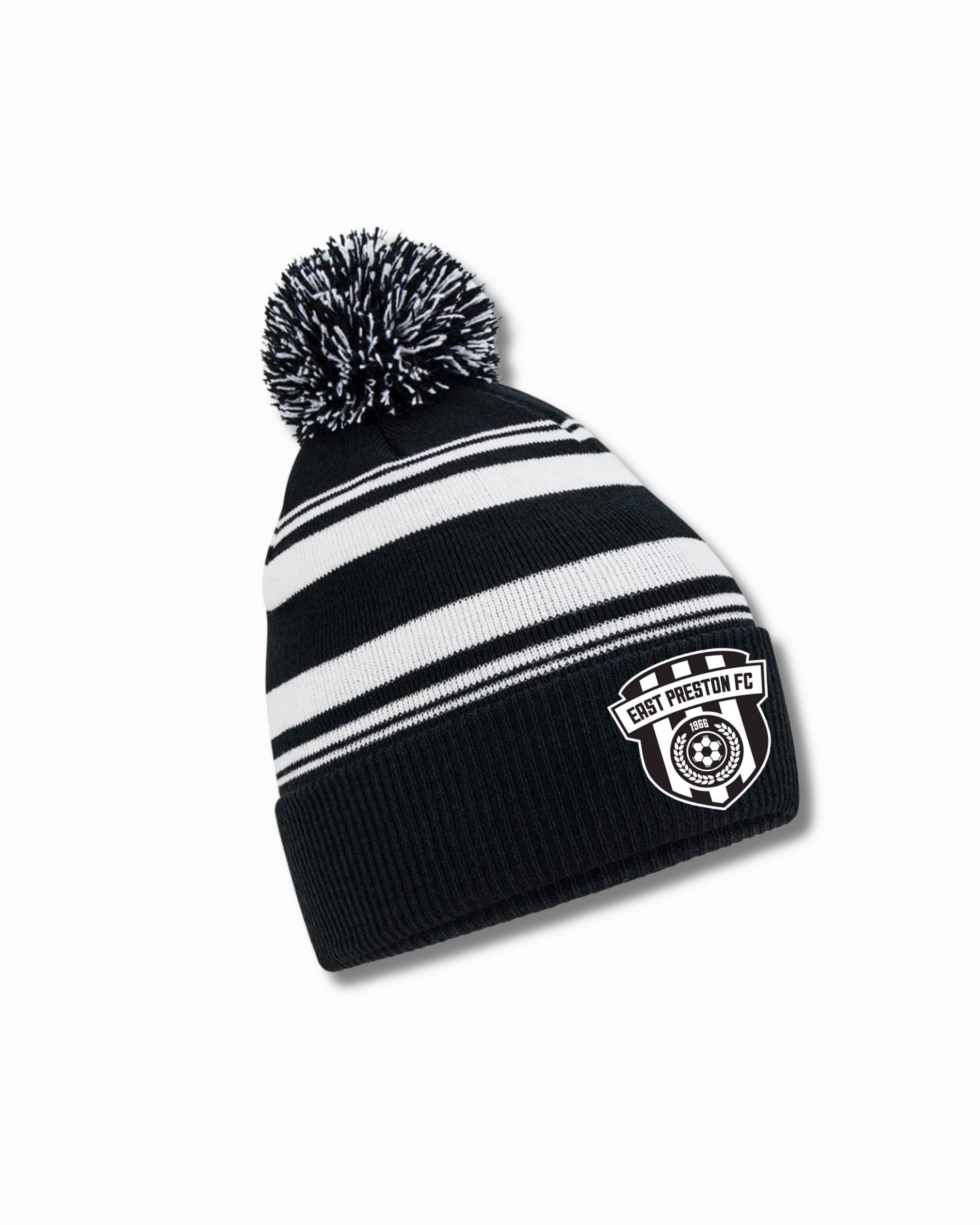 East Preston Youth FC Striped Beanie – Black/White