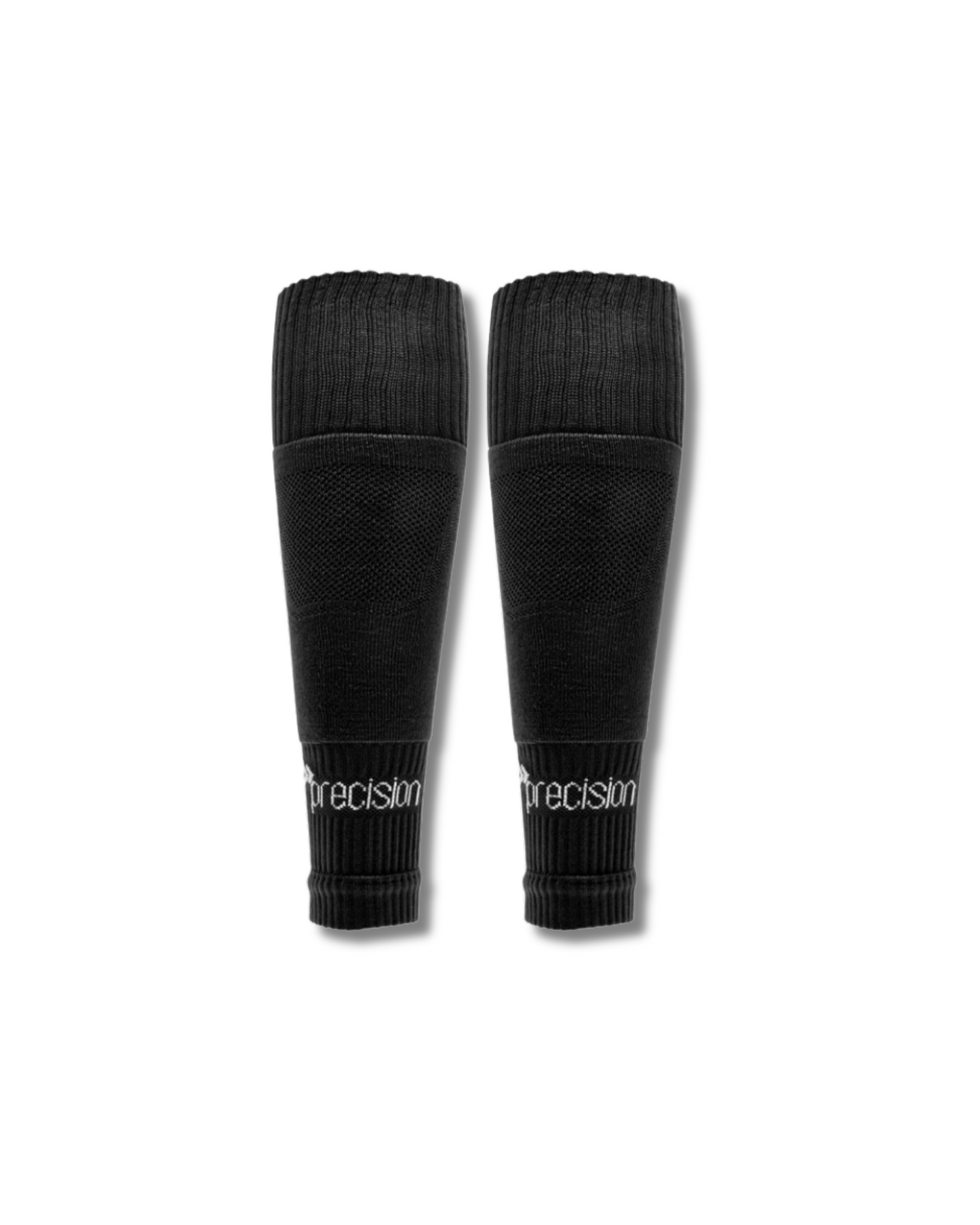 East Preston FC Plain Black Precision Pro Footless Compression Sleeve Socks (Junior & Adult Sizes)
