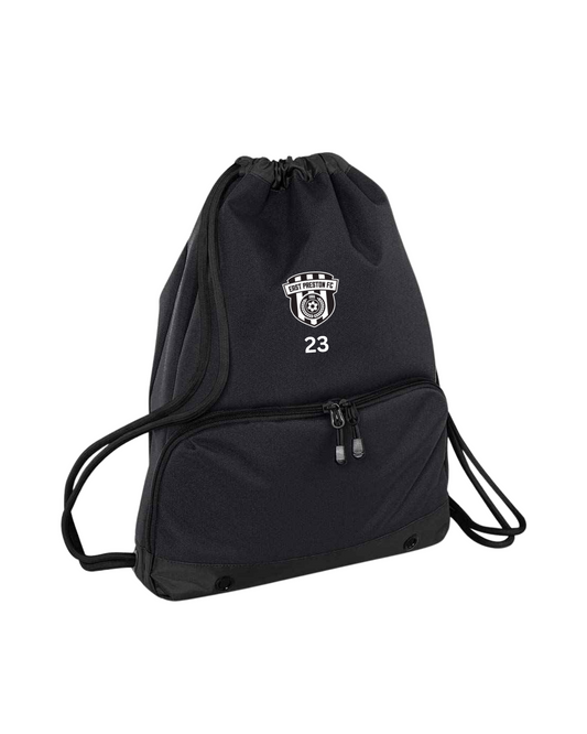 East Preston Youth FC Athleisure Gymsac – Black (One Size)
