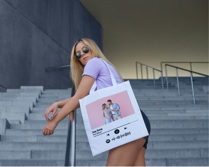 Customised Gift - Spotify Code Tote Bag - Music Shopper - Personalised Gift - For Her - For Him - Valentines - Anniversary - Add Picture & Text