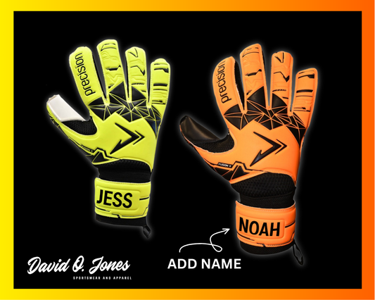 Customised Gift - Name Football Goalkeeper Gloves - Junior and Adults sizes.