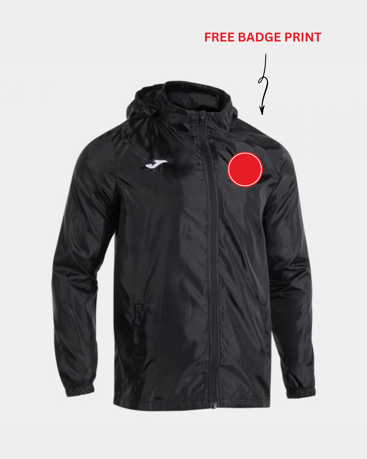 Joma Rain Jacket – Black | Free Club Badge Printing