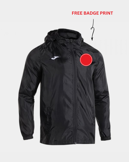 Joma Rain Jacket – Black | Free Club Badge Printing