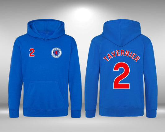Rangers unofficial Supporters Hoodie Junior - Any Name + Number combo