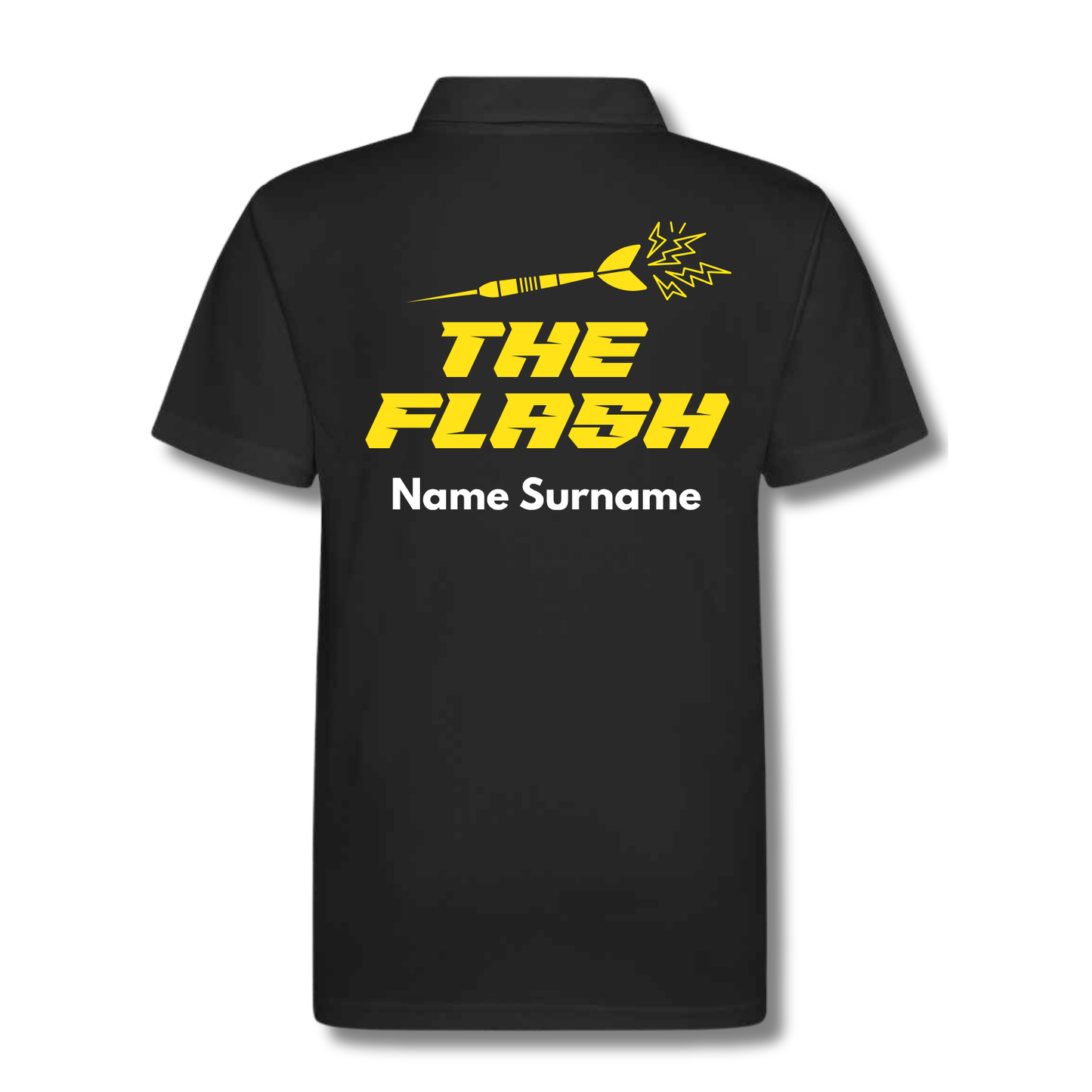 Kids Personalised Darts Polo Shirt – Custom Name | Ice Cold, Hot Shot, The Flash, The Legend, Bullseye Designs