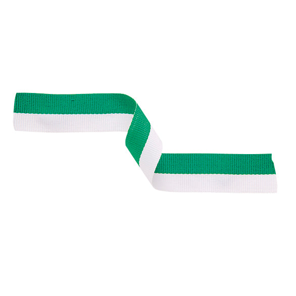 Medal Ribbon- Green & White