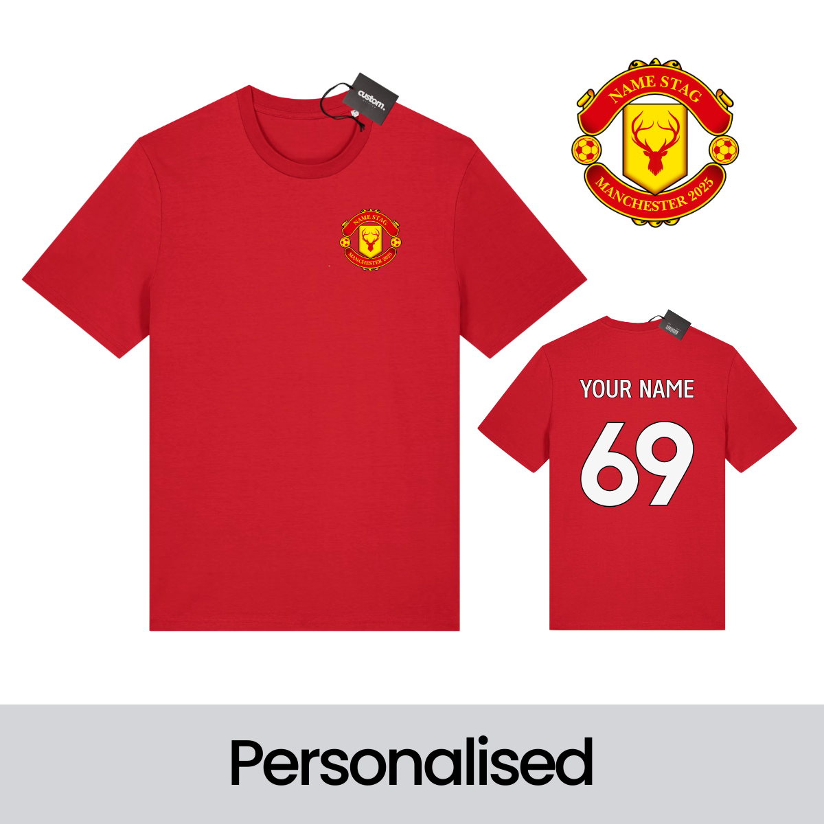 Personalised Manchester-Inspired Stag Do Football T-Shirt