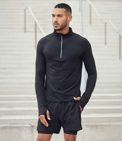 Tombo Long Sleeve Zip Neck Performance Top