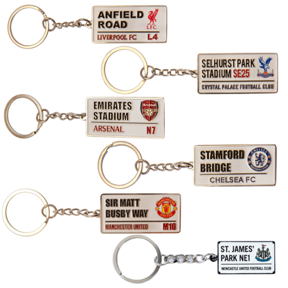 Football Teams Street Sign Keyring