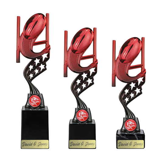 Innov8 Rugby Plastic Trophy Red