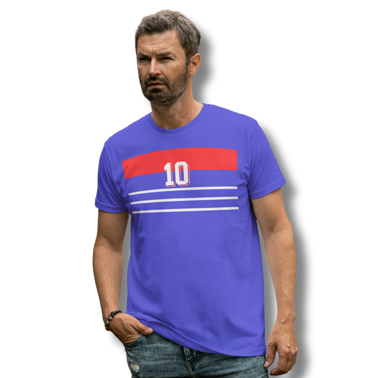 France Retro Football T-Shirt – Zidane 98 Inspired Graphic Tee (Royal)