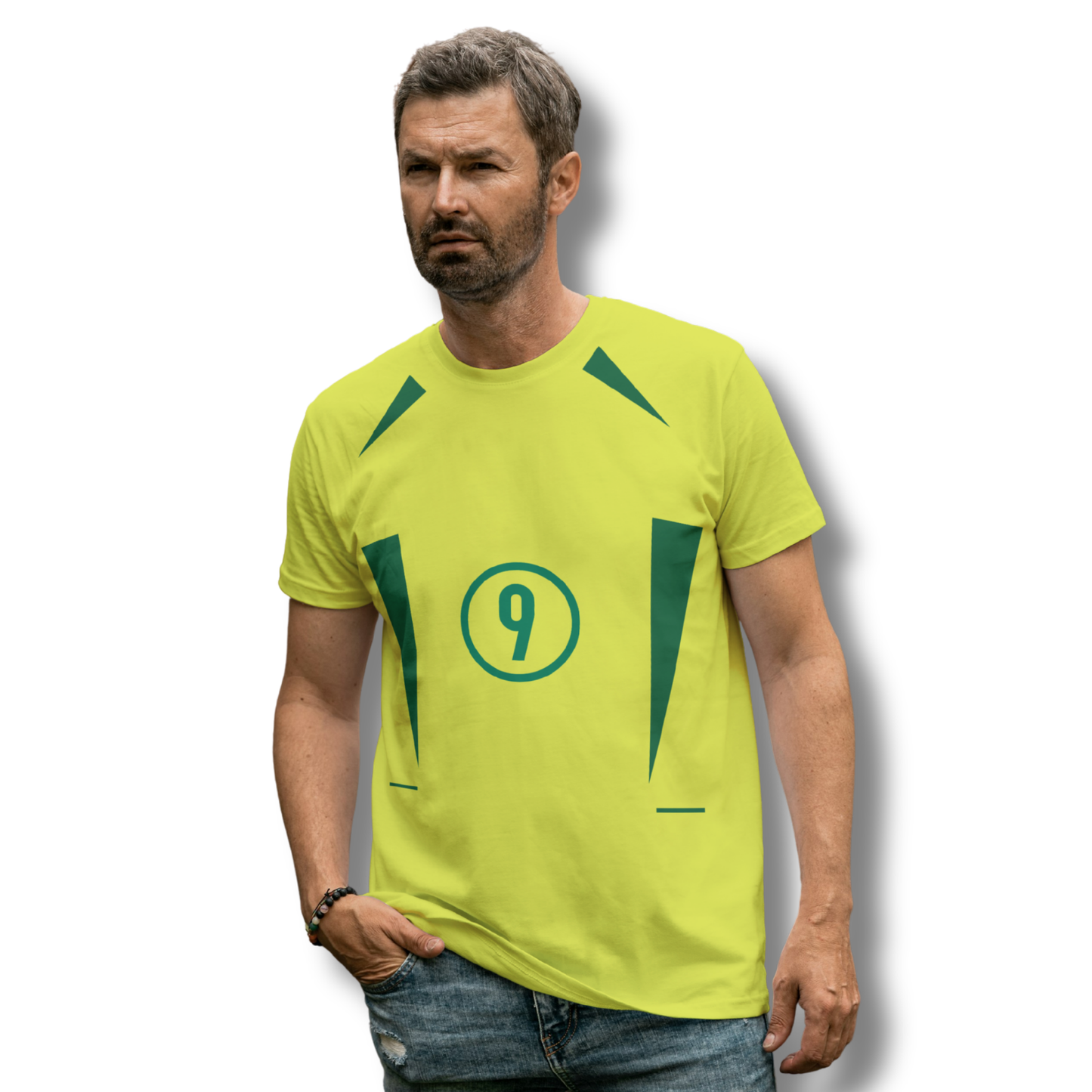 Brazil Retro Football T-Shirt – Ronaldo Inspired Graphic Tee (Yellow)