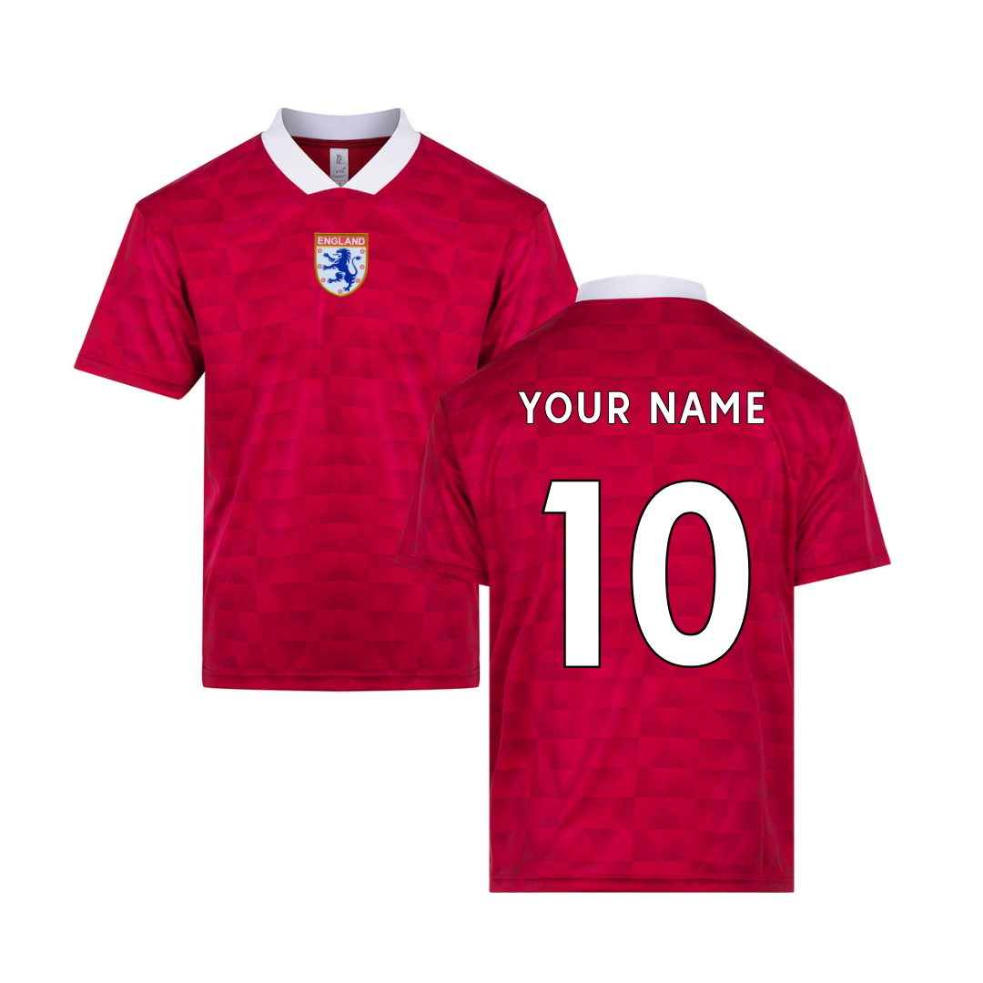 Retro England Away Football Shirt – Standard Collar | Custom Name & Number