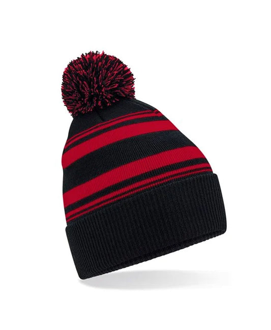 Striped Teamwear Supporter Beanie Winter Hat