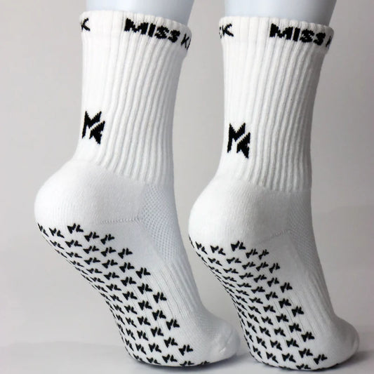 Miss Kick Technical Football Grip Socks White