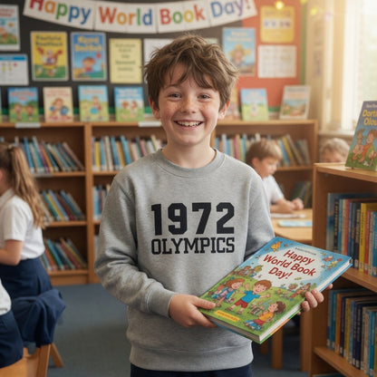 Kids 1972 Olympic Sweatshirt | Trunchbull-Style School Sports Jumper | World Book Day Fancy Dress
