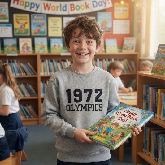Kids 1972 Olympic Sweatshirt | Trunchbull-Style School Sports Jumper | World Book Day Fancy Dress