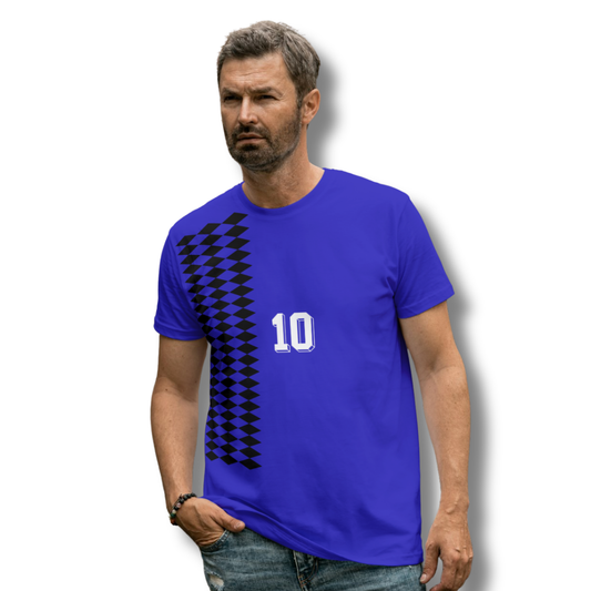 Argentina Retro Football T-Shirt – Maradona Inspired Graphic Tee (Royal)