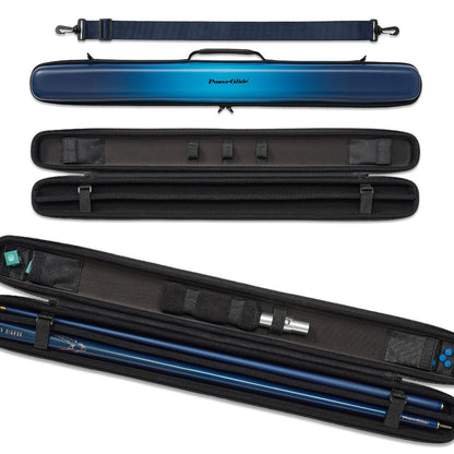 Powerglide SVARTUR 2 Piece Snooker / Pool Cue Case - Blue