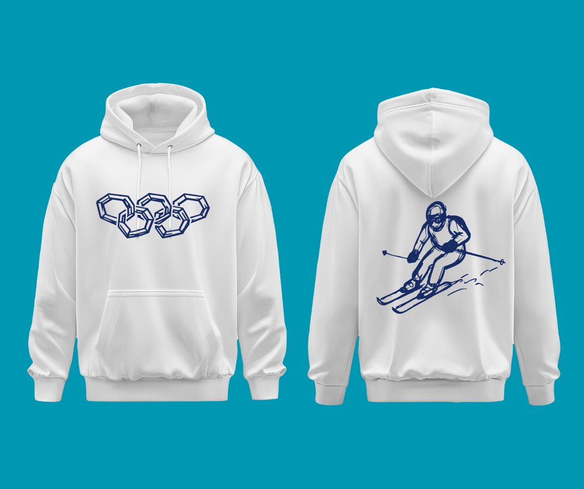Winter Olympics Inspired Hoodie – Minimal Line Art Sports Design