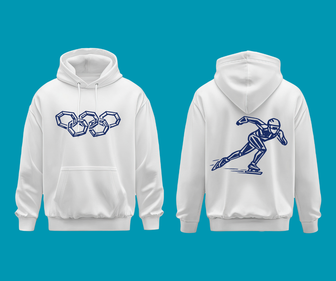 Winter Olympics Inspired Hoodie – Minimal Line Art Sports Design